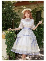【The inflorescence of Letter and poem】~lolita~Cherry Butterfly Print ONE-PIECE~Chiffon Princess Dress 【The inflorescence of Letter and poem】~lolita~Cherry Butterfly Print ONE-PIECE~Chiffon Princess Dress