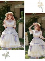 【The inflorescence of Letter and poem】~lolita~Cherry Butterfly Print ONE-PIECE~Chiffon Princess Dress 【The inflorescence of Letter and poem】~lolita~Cherry Butterfly Print ONE-PIECE~Chiffon Princess Dress