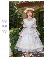 【The inflorescence of Letter and poem】~lolita~Cherry Butterfly Print ONE-PIECE~Chiffon Princess Dress 【The inflorescence of Letter and poem】~lolita~Cherry Butterfly Print ONE-PIECE~Chiffon Princess Dress