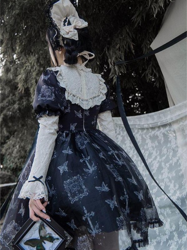 【Twilight Butterfly】~Natural fluffy Onepiece~Embroidery and printing Dismantling sleeve~Four seasons 【Twilight Butterfly】~Natural fluffy Onepiece~Embroidery and printing Dismantling sleeve~Four seasons