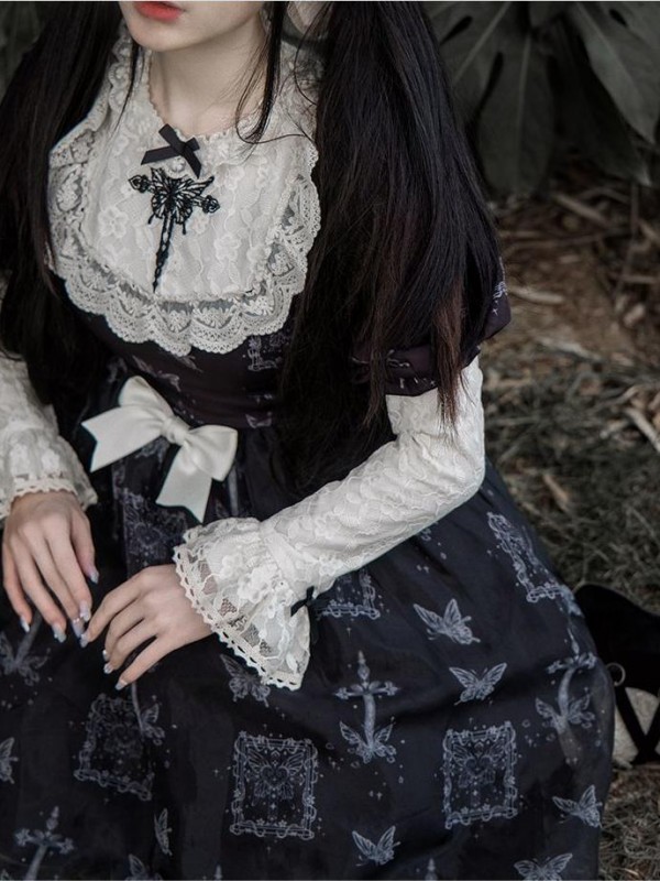 【Twilight Butterfly】~Natural fluffy Onepiece~Embroidery and printing Dismantling sleeve~Four seasons 【Twilight Butterfly】~Natural fluffy Onepiece~Embroidery and printing Dismantling sleeve~Four seasons