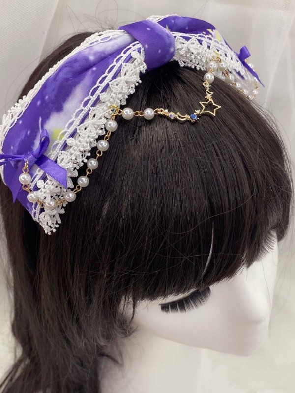 Universe Pattern KC with Faux Pearls Chain