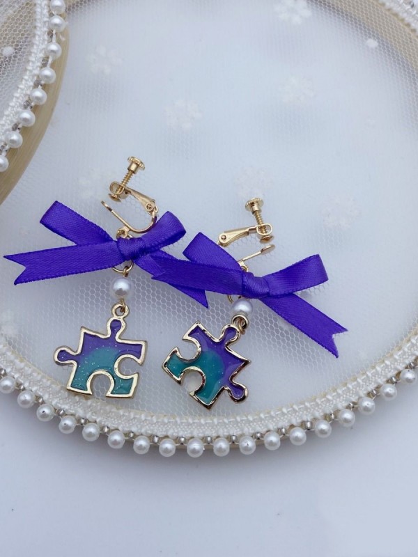 Universe Puzzle Ear Clips Universe Puzzle Ear Clips