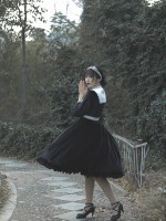 Velvet Nun Detachable Collar One-piece 