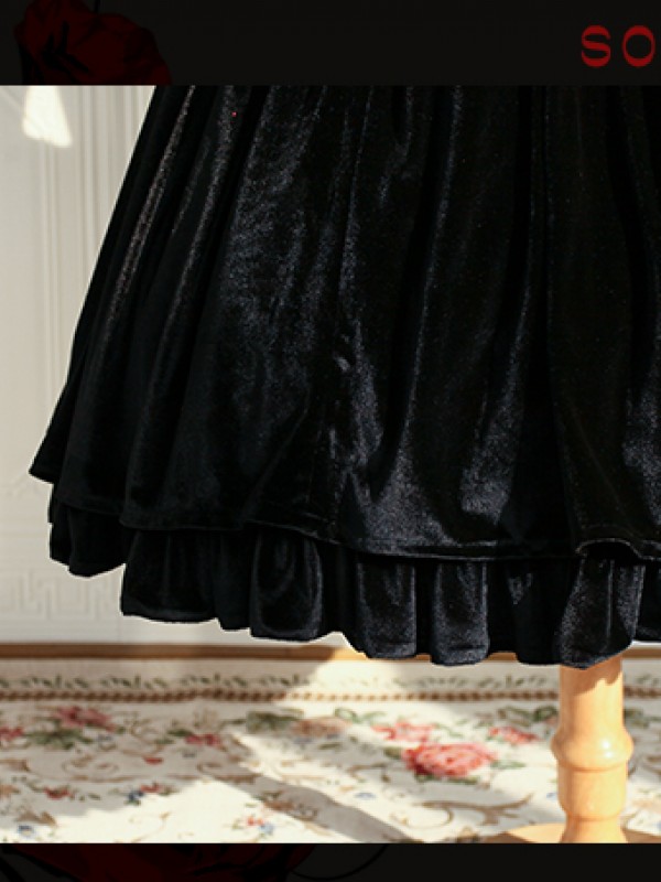 Velvet Nun Detachable Collar One-piece 