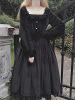 Velvet Nun Detachable Collar One-piece 