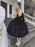 Velvet Nun Detachable Collar One-piece 