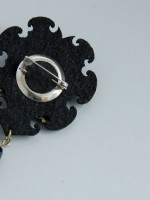 Vintage Black Manmade Diamond Brooch