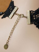 Vintage Fringe Black Lace Choker