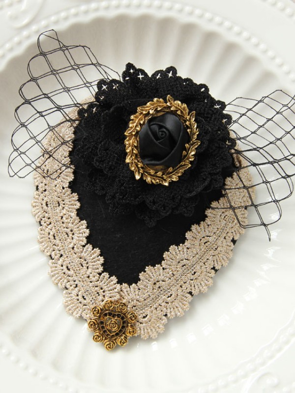 Vintage Tulle Bowknot Lady Mini Top Hat Vintage Tulle Bowknot Lady Mini Top Hat