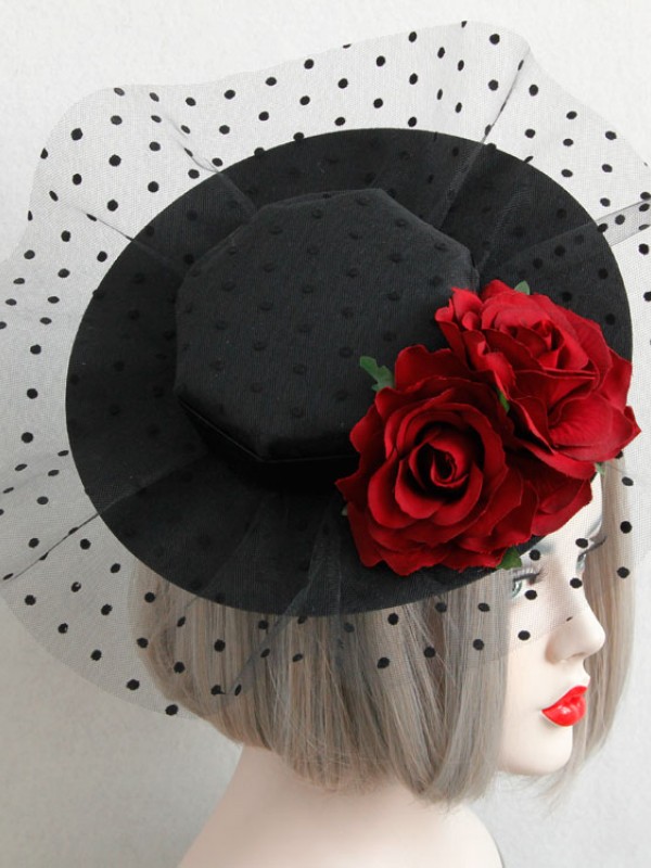 Vintage Tulle Flower Mini Top Hat Vintage Tulle Flower Mini Top Hat
