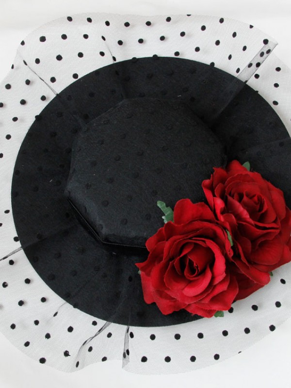 Vintage Tulle Flower Mini Top Hat Vintage Tulle Flower Mini Top Hat