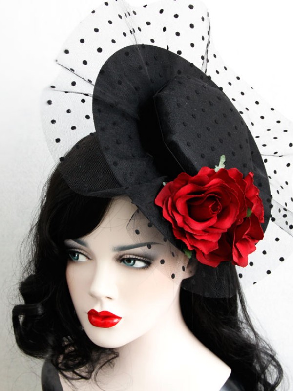 Vintage Tulle Flower Mini Top Hat Vintage Tulle Flower Mini Top Hat