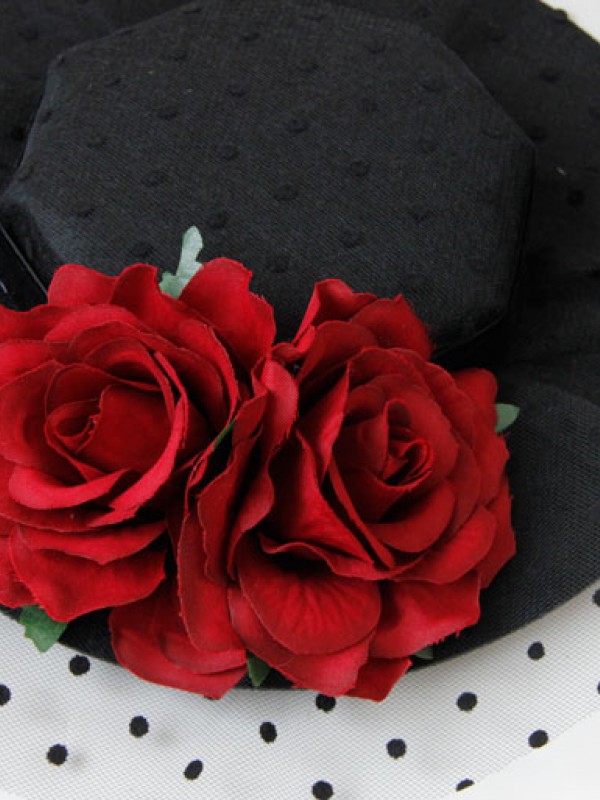 Vintage Tulle Flower Mini Top Hat Vintage Tulle Flower Mini Top Hat