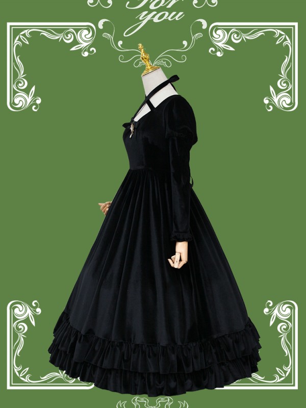 Vivian Velvet Long Sleeve One-piece 