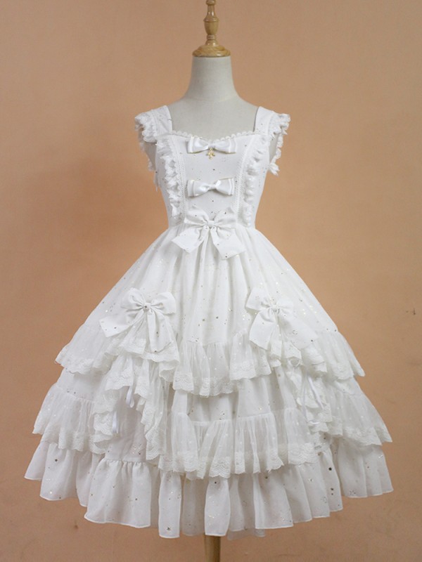 Sweet Retro Chiffon Dress JSK Multi-layered Lolita Jumperskirt Sweet Retro Chiffon Dress JSK Multi-layered Lolita Jumperskirt