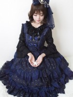 Sweet Retro Chiffon Dress JSK Multi-layered Lolita Jumperskirt Sweet Retro Chiffon Dress JSK Multi-layered Lolita Jumperskirt