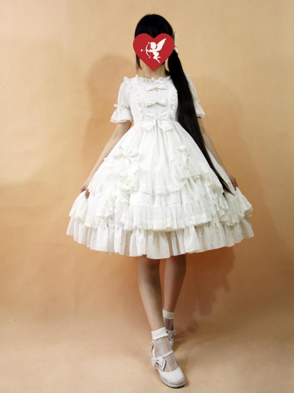 Sweet Retro Chiffon Dress JSK Multi-layered Lolita Jumperskirt Sweet Retro Chiffon Dress JSK Multi-layered Lolita Jumperskirt
