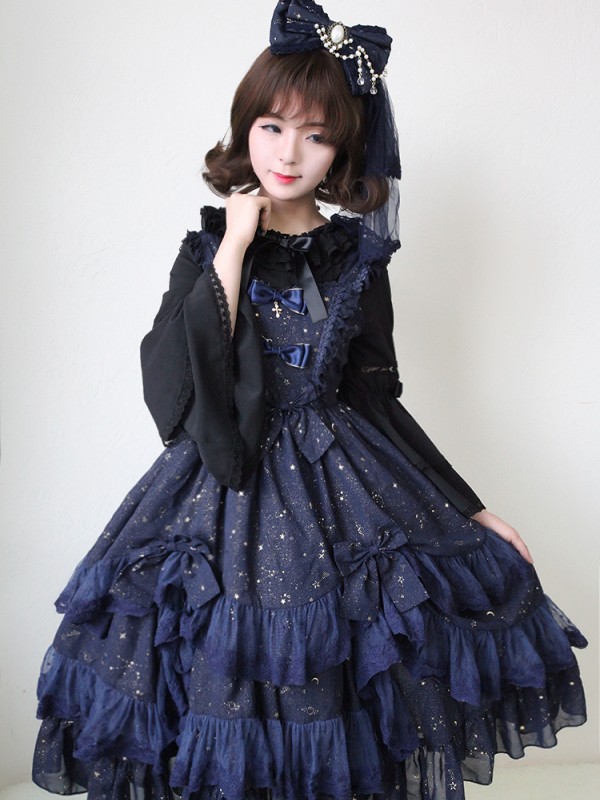 Sweet Retro Chiffon Dress JSK Multi-layered Lolita Jumperskirt Sweet Retro Chiffon Dress JSK Multi-layered Lolita Jumperskirt