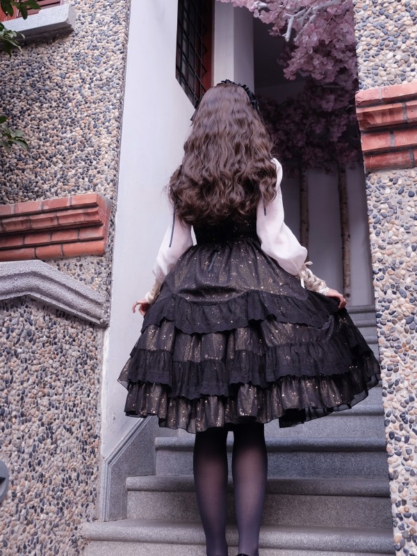 Sweet Retro Chiffon Dress JSK Multi-layered Lolita Jumperskirt Sweet Retro Chiffon Dress JSK Multi-layered Lolita Jumperskirt