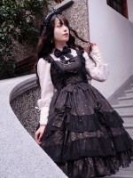 Sweet Retro Chiffon Dress JSK Multi-layered Lolita Jumperskirt Sweet Retro Chiffon Dress JSK Multi-layered Lolita Jumperskirt