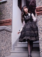 Sweet Retro Chiffon Dress JSK Multi-layered Lolita Jumperskirt Sweet Retro Chiffon Dress JSK Multi-layered Lolita Jumperskirt