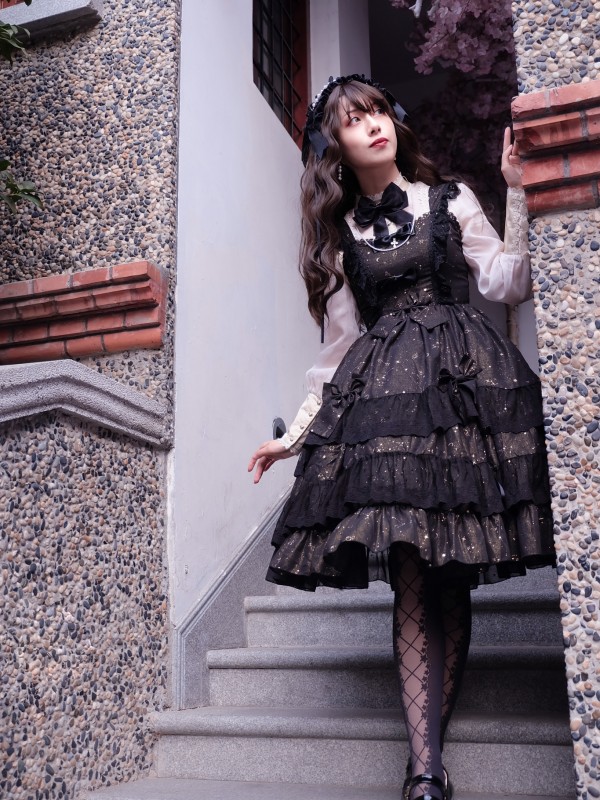 Sweet Retro Chiffon Dress JSK Multi-layered Lolita Jumperskirt Sweet Retro Chiffon Dress JSK Multi-layered Lolita Jumperskirt