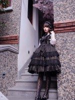 Sweet Retro Chiffon Dress JSK Multi-layered Lolita Jumperskirt Sweet Retro Chiffon Dress JSK Multi-layered Lolita Jumperskirt