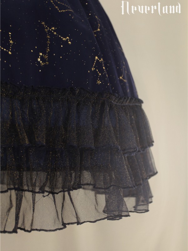 Sweet Black Wishing Stars Lolita Jumperskirt Type 3