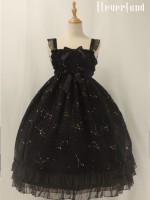 Sweet Black Wishing Stars Lolita Jumperskirt Type 3
