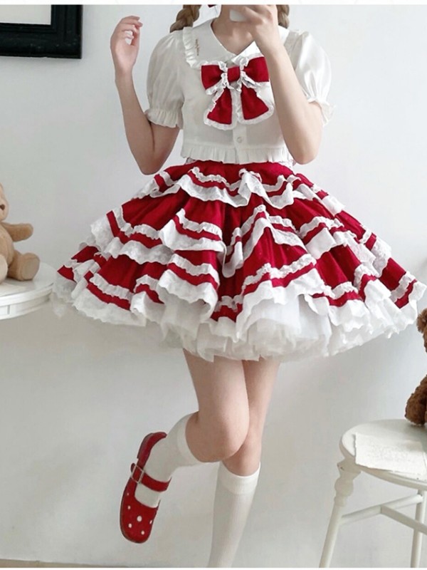 With Puji - Summer Soda Suspender Skirt With Puji - Summer Soda Suspender Skirt