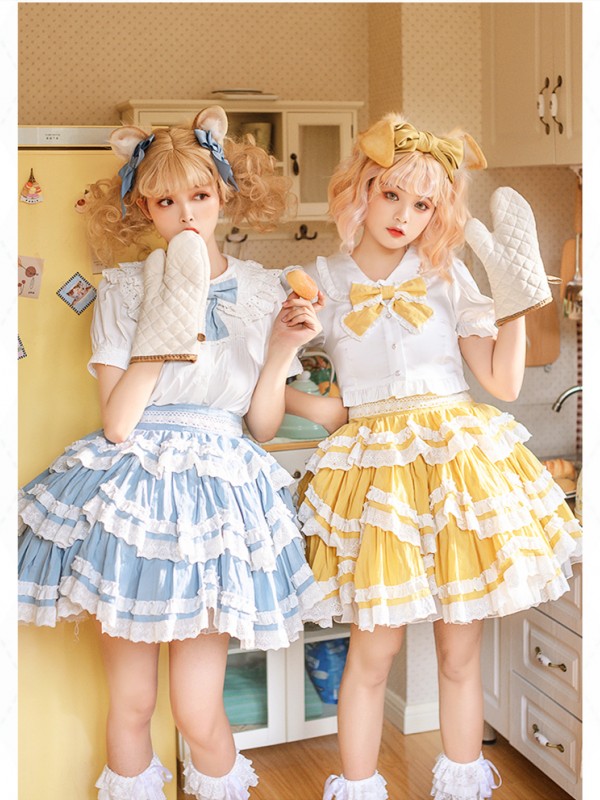 With Puji - Summer Soda Suspender Skirt With Puji - Summer Soda Suspender Skirt