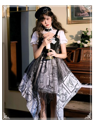 YINGLUOFU - Black and White Alice One-piece