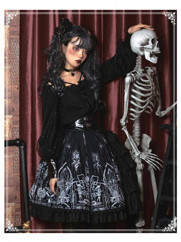 YINGLUOFU - Eye of the Red Heart Gothic Jumperskirt YINGLUOFU - Eye of the Red Heart Gothic Jumperskirt