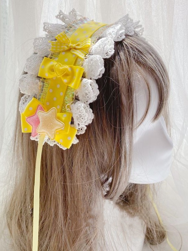 Yellow Lolita Lace Hair Band Yellow Lolita Lace Hair Band