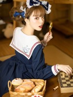 Zhijinyuan - Falling Stars Sailor Collar One-piece Zhijinyuan - Falling Stars Sailor Collar One-piece