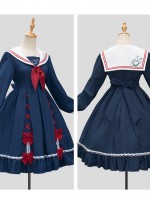 Zhijinyuan - Falling Stars Sailor Collar One-piece Zhijinyuan - Falling Stars Sailor Collar One-piece