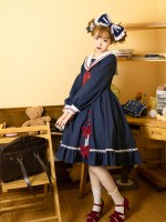 Zhijinyuan - Falling Stars Sailor Collar One-piece Zhijinyuan - Falling Stars Sailor Collar One-piece