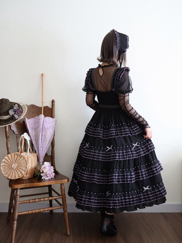 Napoleon sixty meters multi-layer two-color elegant segment lolita flying sleeve jsk dress Napoleon sixty meters multi-layer two-color elegant segment lolita flying sleeve jsk dress