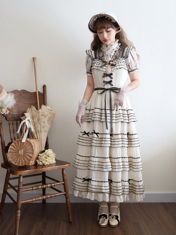 Napoleon sixty meters multi-layer two-color elegant segment lolita flying sleeve jsk dress Napoleon sixty meters multi-layer two-color elegant segment lolita flying sleeve jsk dress