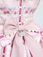 Sweet Cherry Print JSK Bow Belt Jumperskirt