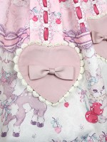 Sweet Cherry Print JSK Bow Belt Jumperskirt