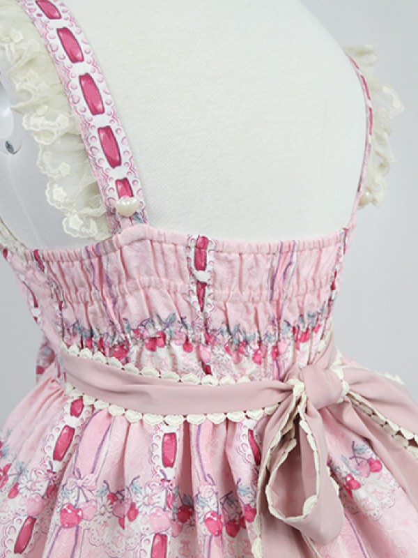 Sweet Cherry Deer High-waisted Jumperskirt