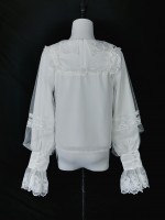 Classic  Lolita lantern sleeves and embroidered neck blouse