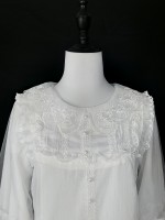 Classic  Lolita lantern sleeves and embroidered neck blouse