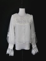 Classic  Lolita lantern sleeves and embroidered neck blouse
