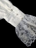 Classic  Lolita lantern sleeves and embroidered neck blouse