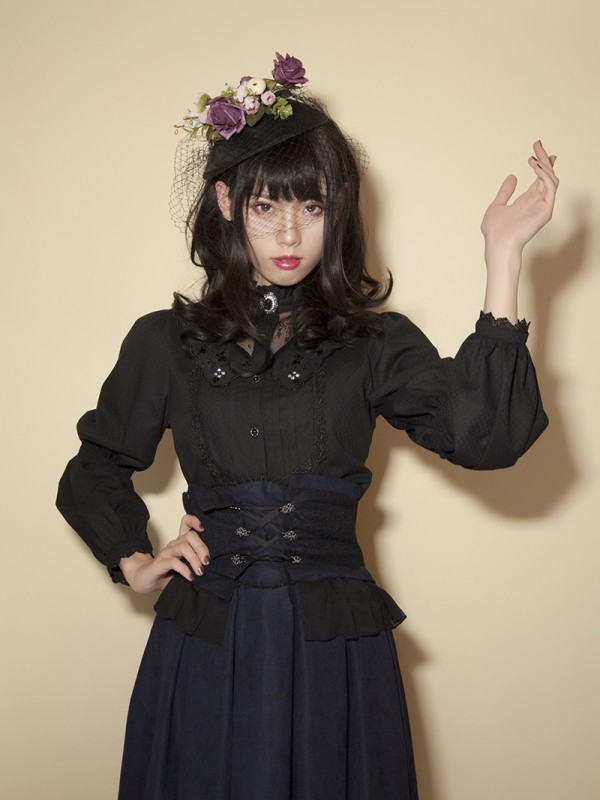 +The Celtic Twilight+ Gothic Lace Stand Collar Long Sleeve Blouse 006 +The Celtic Twilight+ Gothic Lace Stand Collar Long Sleeve Blouse 006