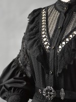 Long-sleeved Shirt Dress Retro Style One-piece Long-sleeved Shirt Dress Retro Style One-piece