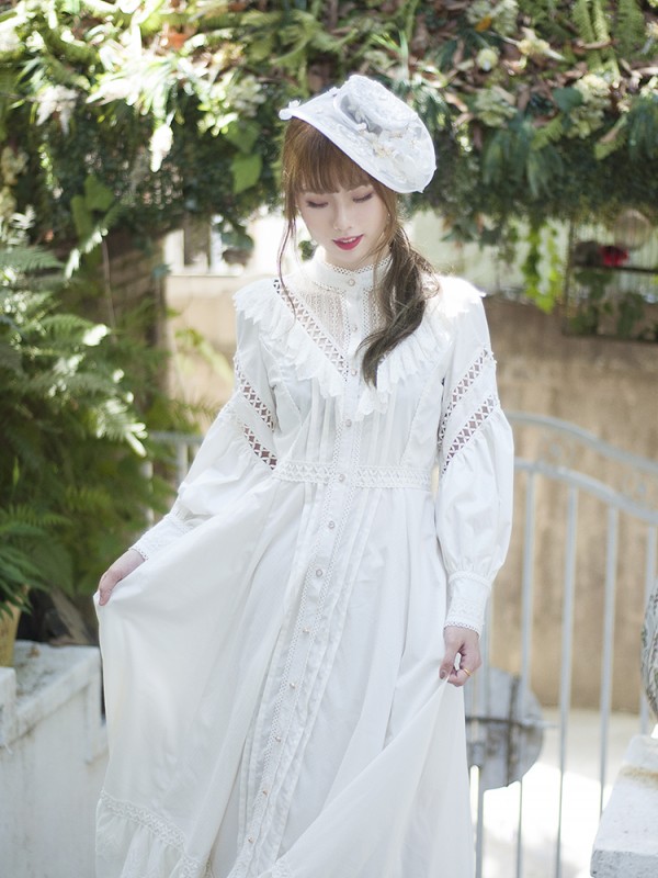 Long-sleeved Shirt Dress Retro Style One-piece Long-sleeved Shirt Dress Retro Style One-piece